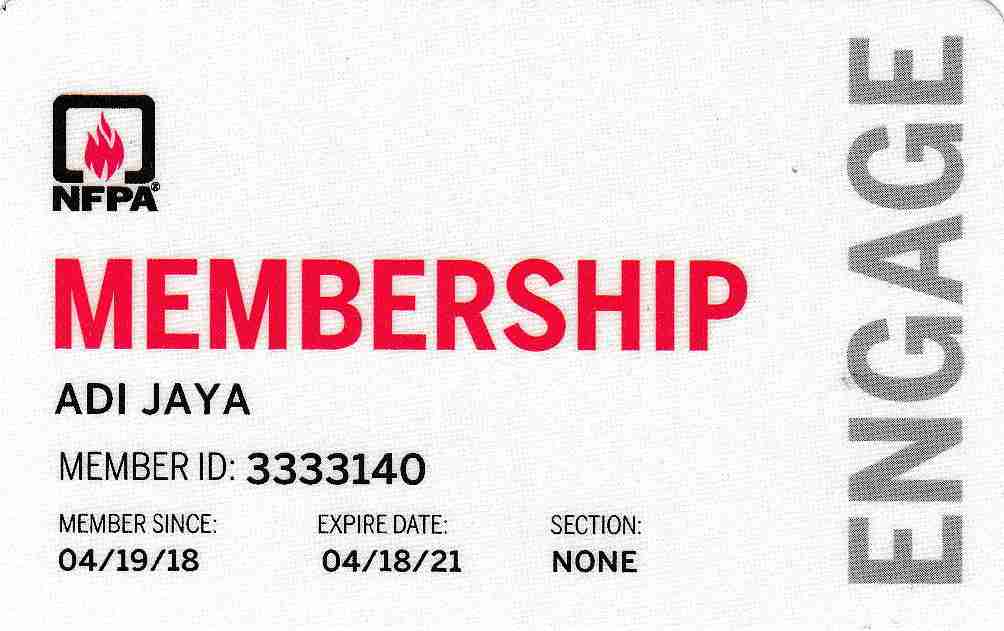 Kartu NFPA Member  Tabung Pemadam Kebakaran  STARVVO®
