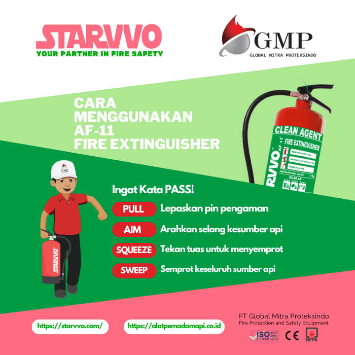 Cara menggunakan APAR 3 Kg AF-11 Clean Agent STARVVO