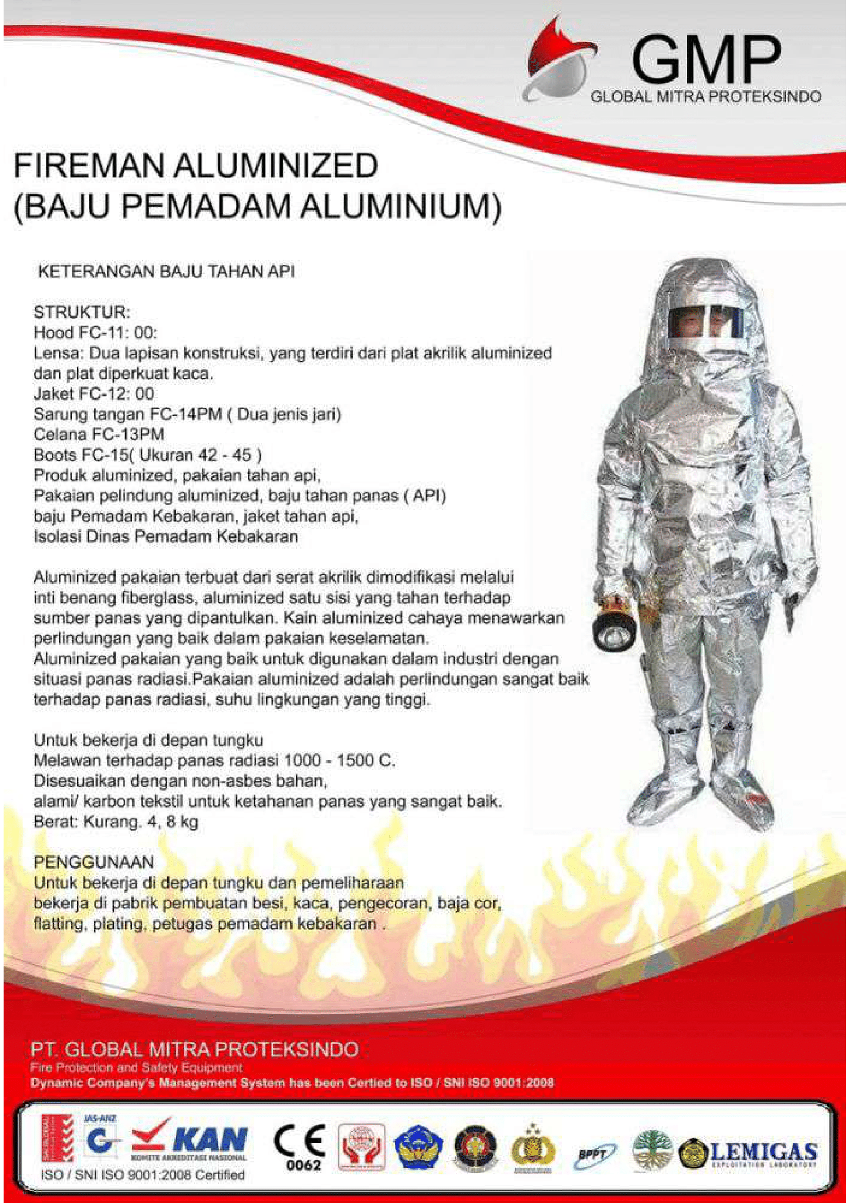 baju pemadam kebakaran tahan api