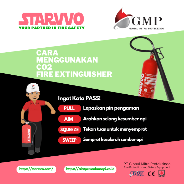 cara penggunaan APAR 3 Kg Karbondioksida (CO2) STARVVO